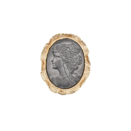 Брошь Cameo grande из серебра 925 с покрытием черным родием и желтым золотом, фото