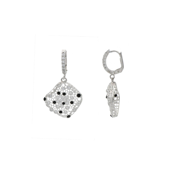 Серьги Merletto из серебра 925 с покрытием белым родием, Цвет: серебряный, фото