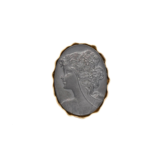 Подвеска Cameo piccolo из серебра 925 с покрытием черным родием и желтым золотом, фото
