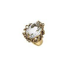Кольцо Champagne из серебра 925 с покрытием античным золотом, фотография — Stile.me
