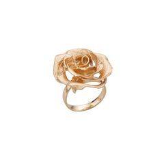 Кольцо Rosa из серебра 925 с покрытием желтым золотом, фотография — Stile.me