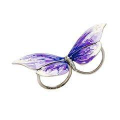 Кольцо Farfalla viola из серебра 925 с эмалью, Цвет: фиолетовый, фотография — Stile.me