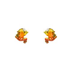 Серьги пусеты Rana из серебра 925 с эмалью, фотография — Stile.me