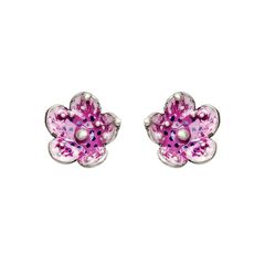 Серьги пусеты Fioretto большие из серебра 925 с эмалью, фотография — Stile.me