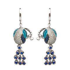 Серьги Liberty из серебра 925 с покрытием белым родием, фотография — Stile.me