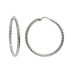Серьги кольца Luce из серебра 925 с покрытием белым родием, фотография — Stile.me