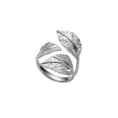 Кольцо Plume из серебра 925 с покрытием белым родием, фотография — Stile.me