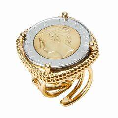 Кольцо 500 Lire из бронзы с покрытием желтым золотом, фотография — Stile.me