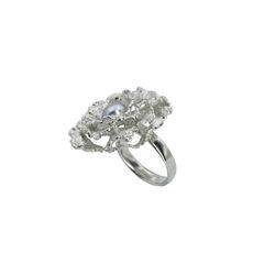 Кольцо Fiore из серебра 925 с жемчугом и покрытием белым родием, фотография — Stile.me