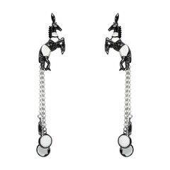 Серьги Cavallo из серебра 925 с эмалью и покрытием черным родием, фотография — Stile.me