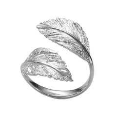 Кольцо Plume разъемное из серебра 925 с покрытием белым родием, фотография — Stile.me