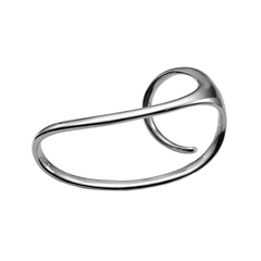 Кольцо Loop из серебра 925 с покрытием белым родием, Цвет: серебряный, фотография — Stile.me