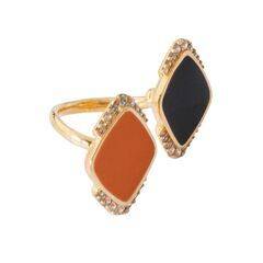 Кольцо Arancio из серебра 925 с эмалью и покрытием желтым золотом, фотография — Stile.me