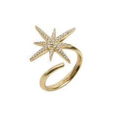 Кольцо Stella из серебра 925 с покрытием желтым золотом, Цвет: золотой, фотография — Stile.me