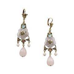 Серьги Alto из бронзы и латуни с розовым кварцом, фотография — Stile.me