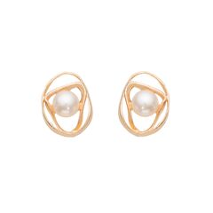 Серьги Sesia из серебра 925 с жемчугом и покрытием желтым золотом, Цвет: золотой, фотография — Stile.me