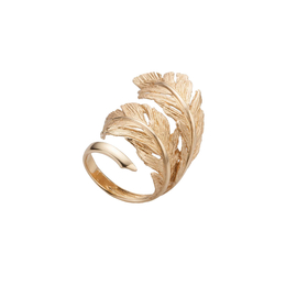 Кольцо Piuma mite из серебра 925 с покрытием желтым золотом, фото