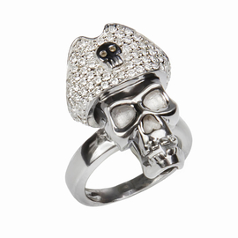 Кольцо Pirata из серебра 925 с покрытием черным родием, Цвет: черный, фото