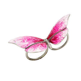 Кольцо Farfalla rosa из серебра 925 с эмалью, Цвет: розовый, фото