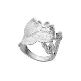 Кольцо Farfalla широкое из серебра 925 с покрытием белым родием, Цвет: серебряный, фото
