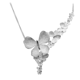 Колье Farfalla из серебра 925 с покрытием белым родием, Цвет: серебряный, фото