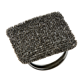 Кольцо Bieno из серебра 925 с покрытием черным родием, Цвет: черный, фото