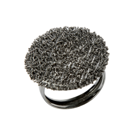 Кольцо Amica из серебра 925 с покрытием черным родием, Цвет: черный, фото