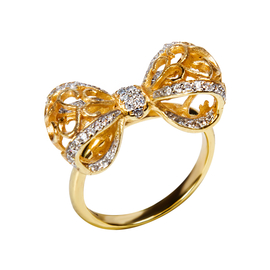 Кольцо Bonton из серебра 925 с покрытием желтым золотом, Цвет: золотой, фото