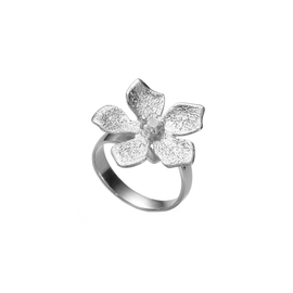 Кольцо Bloom из серебра 925 с покрытием белым родием, Цвет: серебряный, фото