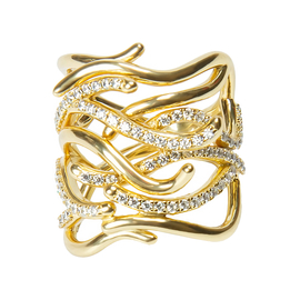 Кольцо Marino из серебра 925 с покрытием желтым золотом, Цвет: золотой, Размер: 17, фото