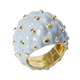 Кольцо Gecko из серебра 925 с серой эмалью и покрытием желтым золотом, Цвет: серый, Размер: 17, фото