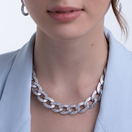 Колье Catene из серебра 925 с покрытием белым родием, фотография — Stile.me