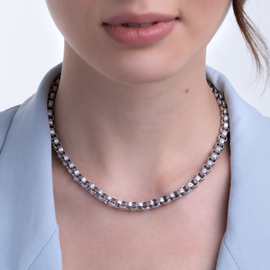 Колье Rollo из серебра 925 с покрытием белым родием, фотография — Stile.me