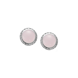Серьги Aviano из серебра 925 с розовым молочным кварцем и покрытием белым родием, Цвет: розовый, фото