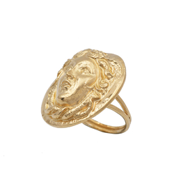 Кольцо Medusa grande из серебра 925 с покрытием желтым золотом, фото