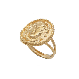 Кольцо Medusa из серебра 925 с покрытием желтым золотом, фото