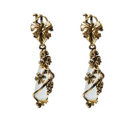 Серьги Champagne подвесные из серебра 925 с покрытием античным золотом, фотография — Stile.me