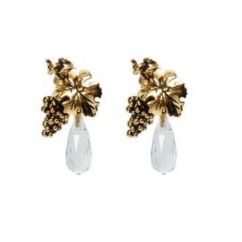 Серьги Champagne пусеты из серебра 925 с покрытием античным золотом, фотография — Stile.me