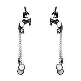 Серьги Cavallo из серебра 925 с эмалью и покрытием черным родием, фотография — Stile.me