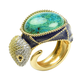 Кольцо Essenza azzurro из серебра 925 с эмалью и покрытием желтым золотом, Цвет: голубой, фото