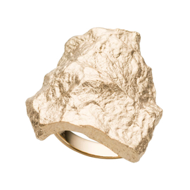Кольцо Sasso grande матовое из серебра 925 с покрытием желтым золотом, фото