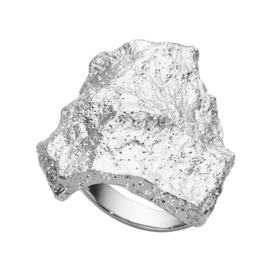 Кольцо Sasso grande из серебра 925 с покрытием белым родием, Цвет: серебряный, фото