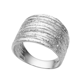 Кольцо Nizza из серебра 925 с покрытием белым родием, Цвет: серебряный, фото