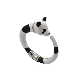 Браслет Panda из латуни с эмалью и покрытием белым родием, фото