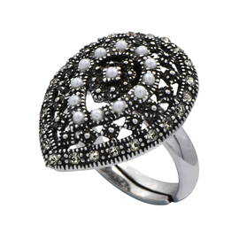 Кольцо Teramo из серебра 925 с жемчугом, фото