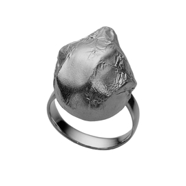 Кольцо Perla grande из серебра 925 с покрытием черным родием, Цвет: черный, фото
