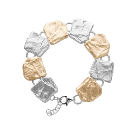 Браслет Scoglio quadrato из серебра 925 с покрытием белым родием и желтым золотом, фото