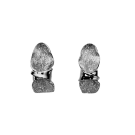 Серьги Nastro из серебра 925 с покрытием черным родием, Цвет: черный, фото