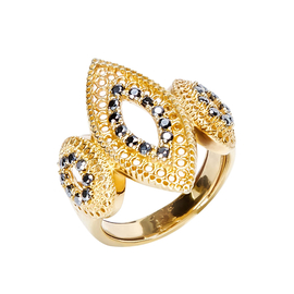 Кольцо Sophia из серебра 925 и покрытием желтым золотом, Цвет: золотой, фото
