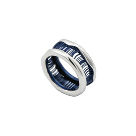 Кольцо Tivoli из серебра 925 с покрытием белым и синим родием, фото